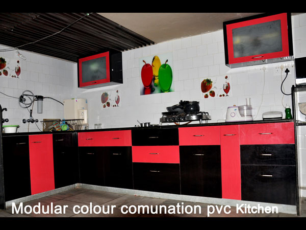 Modular Color Combination PVC Kitchen